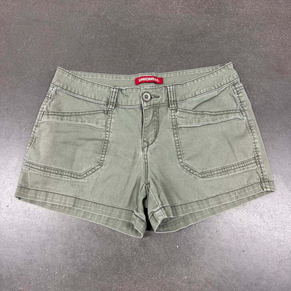 UnionBay Low Rise Utility Shorts Womens 9 Green Y2K Cargo Pocket Skater